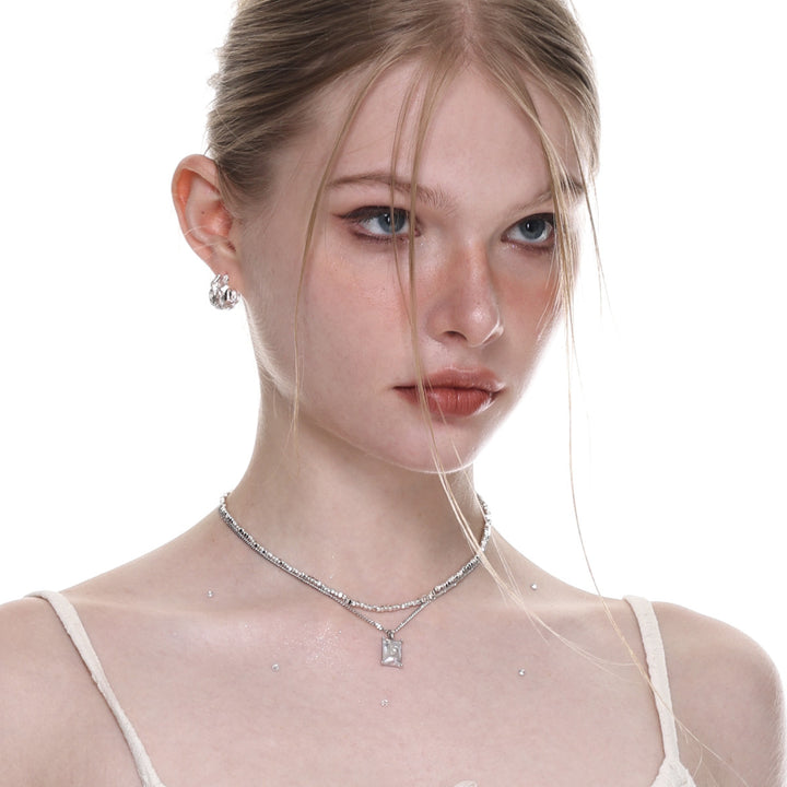 Double-Layer Twin Necklace – 37cm Multi-Layer Fashion Chain for Women-SH-FJ-014
