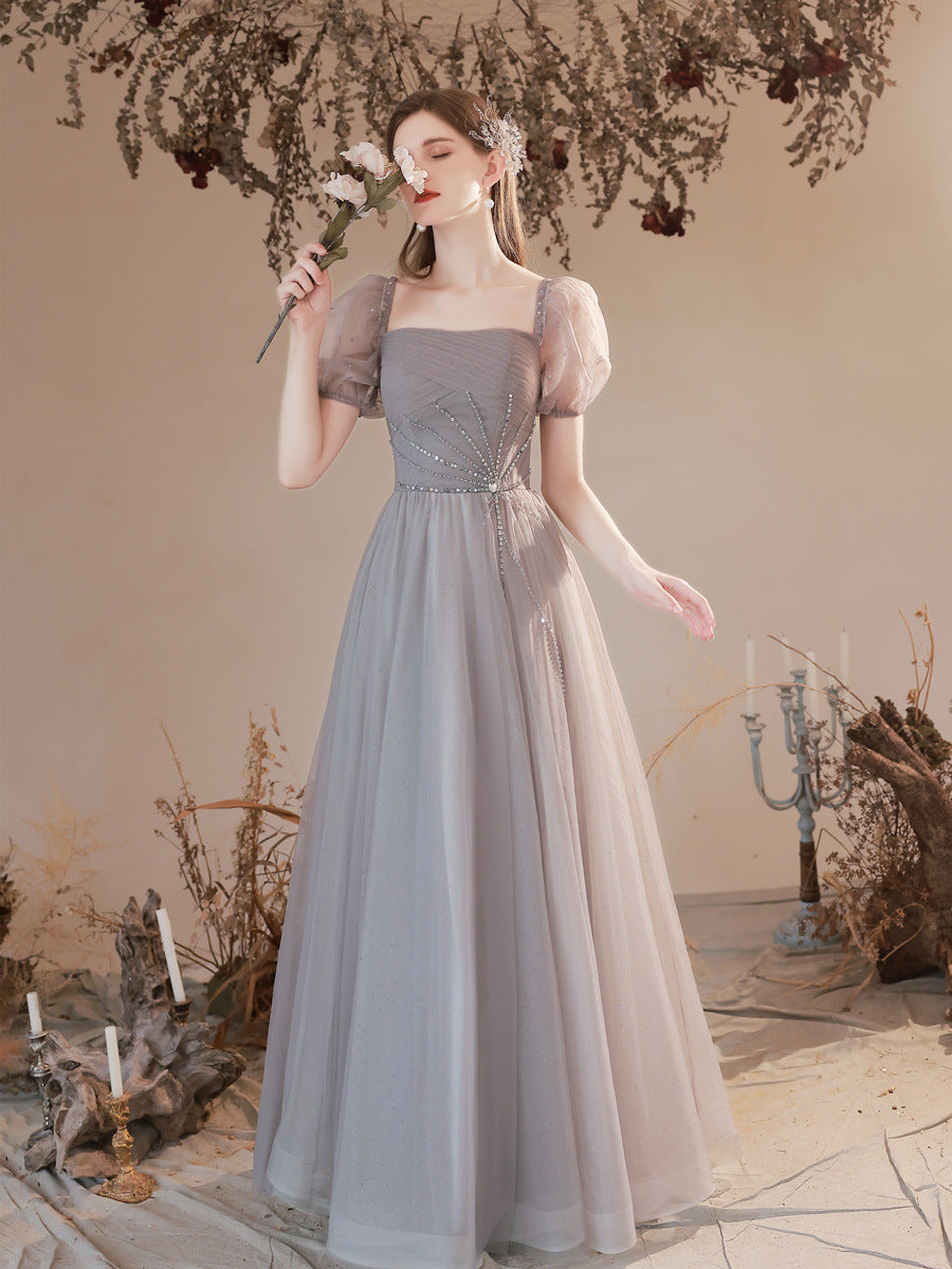 Bubble Sleeve Long Dress Fairy Dress - JOcaste