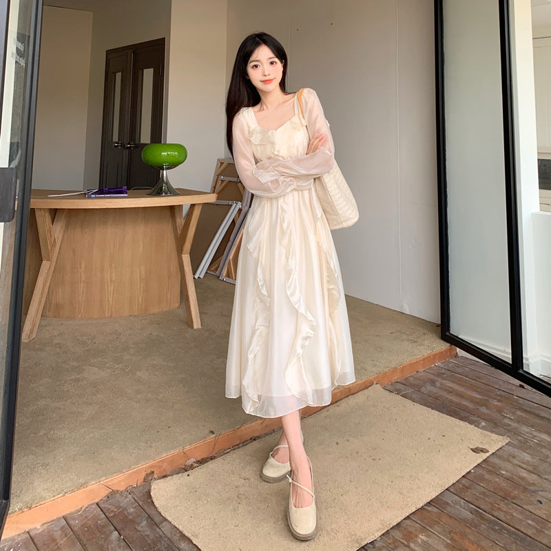 Girls French Style Long Sleeve Dress
