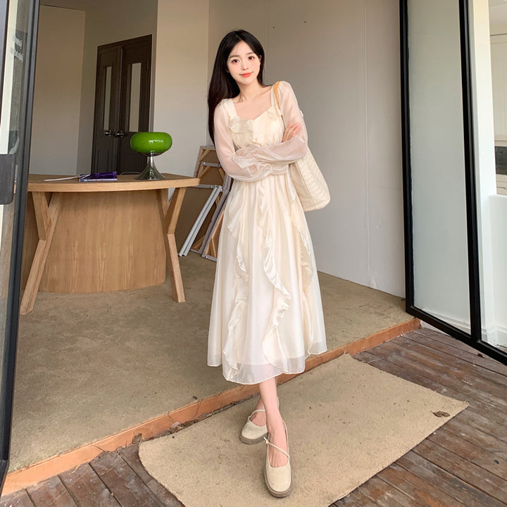 Girls French Style Long Sleeve Dress