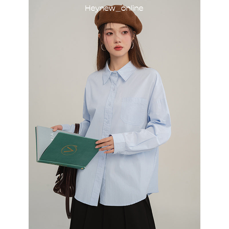 Women's Solid Color Cotton Shirt – Casual All-Matching Style-SH-TOP-SH-TOP-002