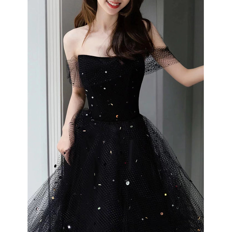 Evening Dress Women Haute Couture Black French - JOcaste