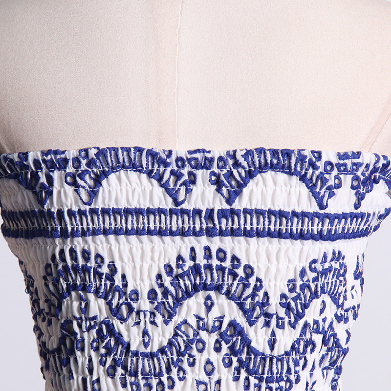 Fashion Embroidered Ruffled Short Dress